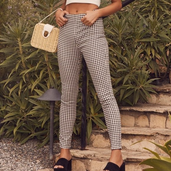 Lulus Pants - NWT Lulus Gingham High Waisted Pants💥